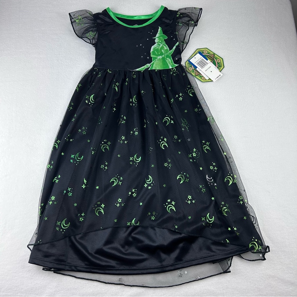 Wicked Elphaba Kid’s Nightgown Dress Girl’s Black & Green Size 4